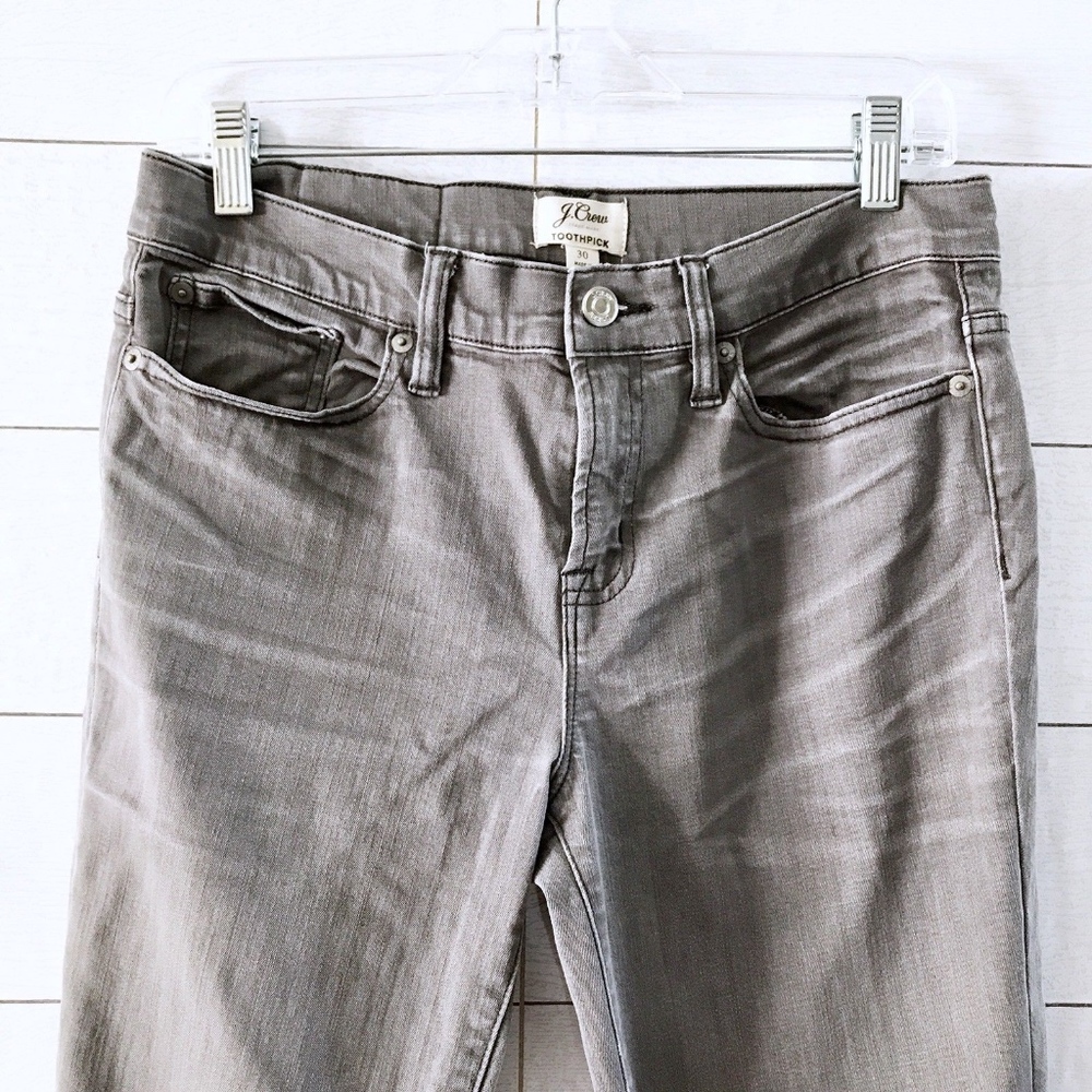 J.Crew Gray Slim Denim Toothpick Skinny Jeans - Picture 3 of 8